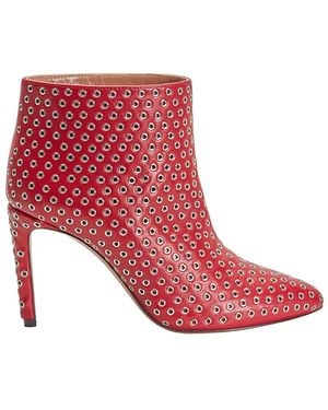 Alaïa Ladies 90 Boot Allover Rivet Caf, Brand Size 35 Us - Red