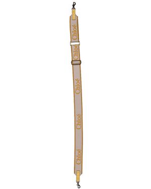 Chloé Logo Canvas Adjustable Bag Strap - Metallic