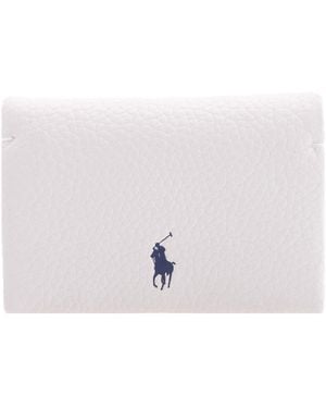 Polo Ralph Lauren Paper Logo Print Leather Wallet - White