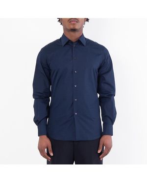 Ferragamo Ferragamo Micro-Patterned Long Sleeve Shirt - Blue