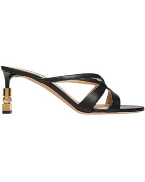 Bally Carolyn Leather Block Slide Sandals, Brand Size 36 Us - Black