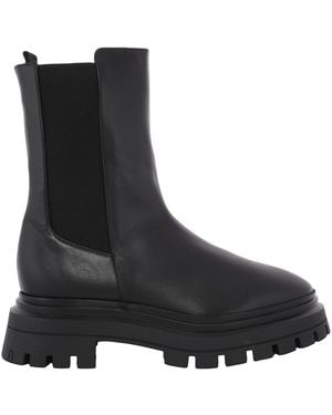 Stuart Weitzman Leather Bedford Bootie - Black