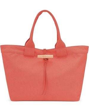 Longchamp Le Roseau L Tote Bag - Red