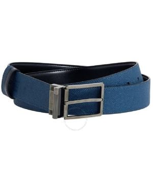 dunhill Reversible 35 Mm Leather Belt, - Blue