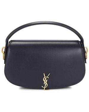 Saint Laurent Voltaire Leather Shoulder Bag - Blue