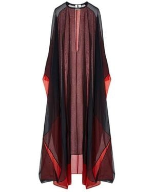Ferragamo Transparent Organza Tunic Dress - Red