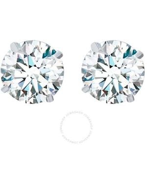 Maulijewels 4.00Ct 14K Gra Certified D-Vvs1 Round Moissanite Diamond Screw Back Studs Earrings For - Blue