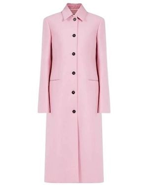 Ferragamo Long Virgin Wool Coat, Brand Size 40 Us - Pink