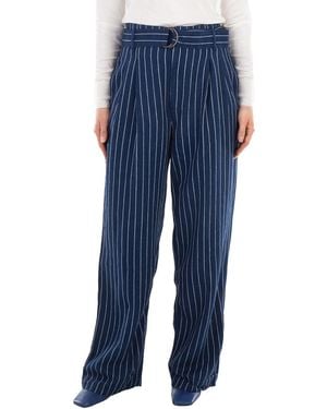 Polo Ralph Lauren Pinstripe Wide-Leg Trousers - Blue