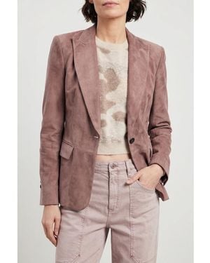 Brunello Cucinelli Dusty Suede Blazer, Brand Size 42 (Us - Brown