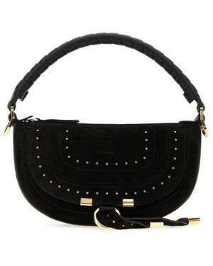 Chloé Suede Mini Marcie Shoulder Bag - Black