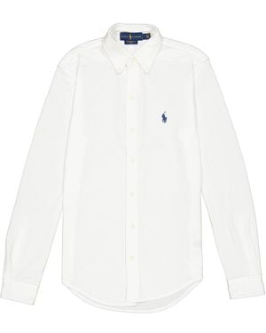 Polo Ralph Lauren Long-Sleeved Logo Embroidered Shirt - White
