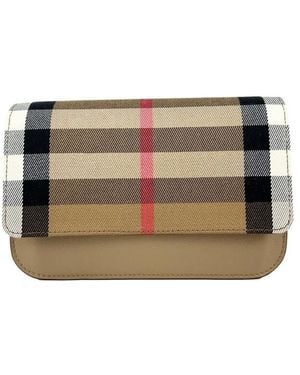 Burberry House Check Canvas Crossbody Bag - Natural