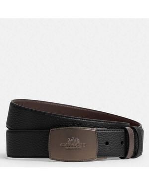 COACH Reversible Plaque Buckle Cut To Size Belt - Black