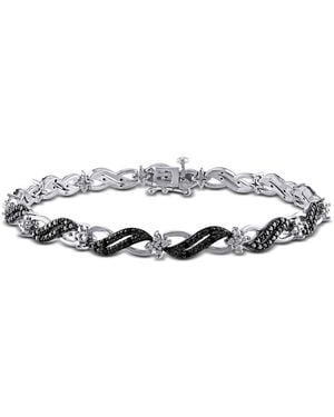 Amour 1/4 Ct Tw Diamond Infinity Link Bracelet - Metallic