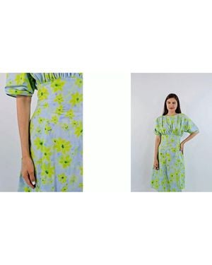 Marni Gathered Poplin Midi Dress - Green