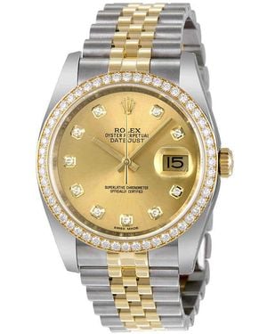 Rolex Oyster Perpetual Datejust 36 Champagne Dial Stainless Steel & 18k Yellow Gold Jubilee Bracelet Automatic Watch - Metallic