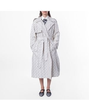 Burberry B-Print Lightweight Trench Coat, Brand Size 8 Us - Gray