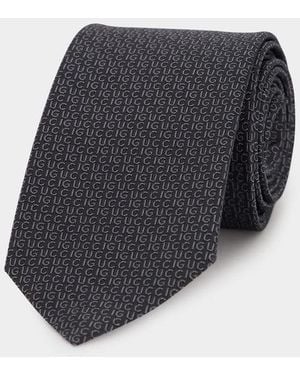 Gucci Silk Jacquard Tie - Grey