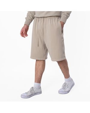 Burberry Ekd Embroidered Cotton Blend Shorts - Natural