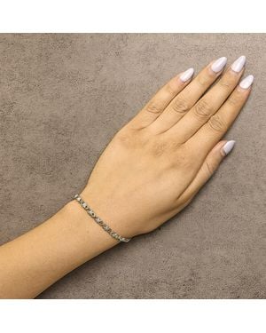 Haus of Brilliance 10K Plated .925 Sterling Diamond Accent Cluster And X Link Bracelet - Natural