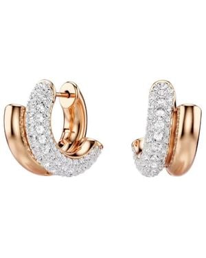 Swarovski Dextera Rose-Tone Plated Hoop Earrings - Metallic