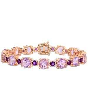 Amour 24 5/8 Ct Tgw Rose De France And Africa-Amethyst Tennis Bracelet - Pink