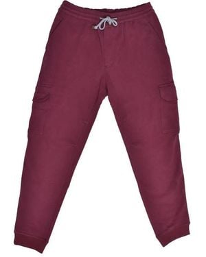 Brunello Cucinelli Burgundy Cotton Cargo Trousers, Size Large - Purple