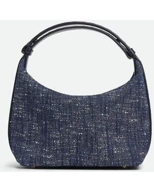 Bottega Veneta Denim Boucle Wallace Shoulder Bag - Blue