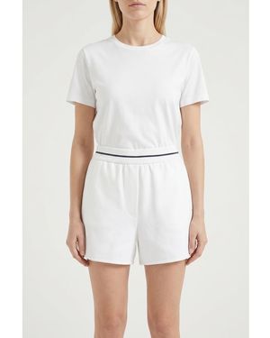 Brunello Cucinelli Relaxed Cotton Shorts, Size Small - White