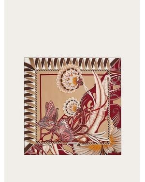 Ferragamo Silk Printed Scarf - Pink