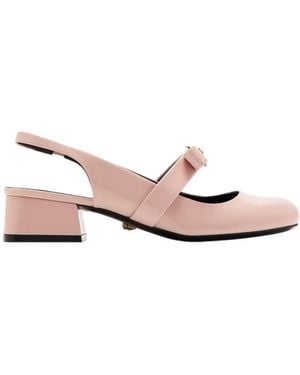 Versace Gianni Ribbon Patent 35 Slingback Court Shoes - Pink