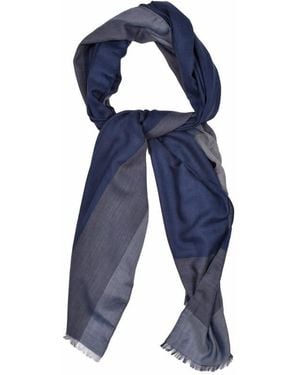 Brunello Cucinelli Two-Tone Cashmere Scarf, One Size - Blue