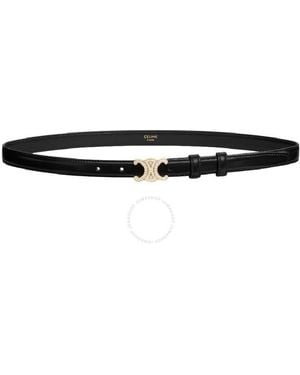Celine Triomphe Leather Belt - Black