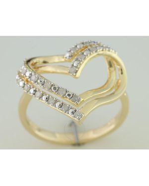 Amour 1/5 Ct Tw Diamond Open Heart Ring - Metallic