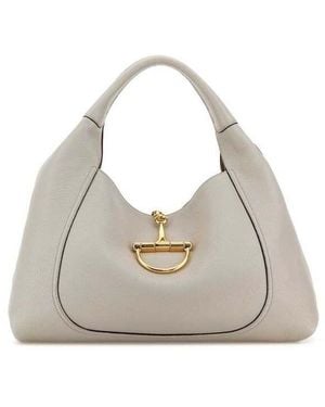 Gucci Light Leather Large Softbit Shoulder Bag Sphinx Calf Skin Borse A Mano - Grey