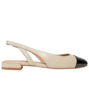 Stuart Weitzman Sleek Leather Slingback Court Shoes - Natural