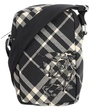 Burberry All-Over Check Pattern Phone Bag - Black