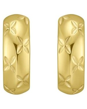 Tresorra 14K Small Florentine Hoop Earrings - Yellow