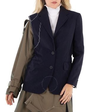 Kolor Ladies Deconstructed Paneled Single-Breasted Blazer, Brand Size 1 - Blue