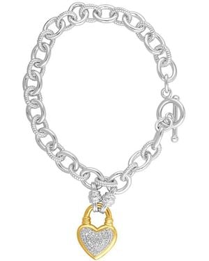 DiamondMuse Diamond Muse 0.25 Cttw Over Sterling Heart Toggle Bracelet For - Metallic