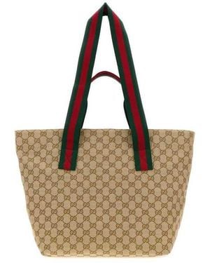 Gucci Gg Fabric Small Shopping Bag Vintsanddkbrovrv Borse A Mano - Metallic