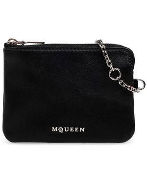 McQueen Ladies Leather Sling Card Holder - Black