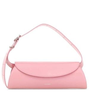 Jil Sander Leather Small Cannolo Crossbody Bag - Pink