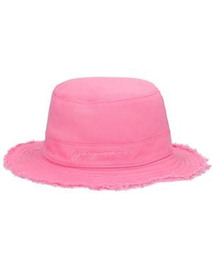 Jacquemus L'Enfant Frayed Hem Bucket Hat - Pink
