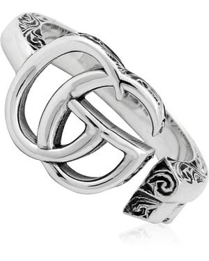 Gucci Aged Double G Marmont Ring - Metallic
