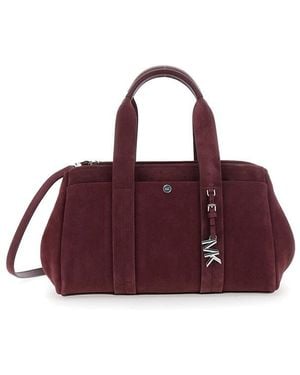 Michael Kors Michael Bordeaux Shoulder Bag With Metallic Pendant - Purple