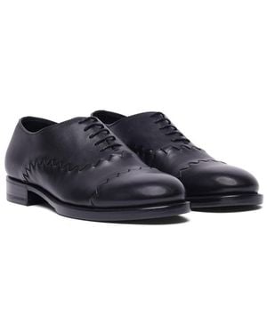 Bottega Veneta Leather Lace-Up Shoes - Blue