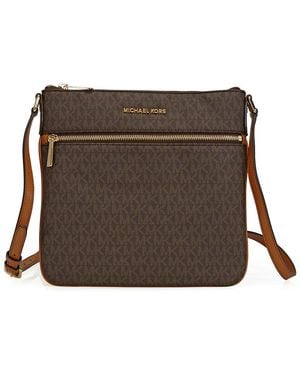 Michael Kors Bedford Signature Flat Crossbody - Brown