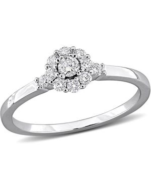 Created Forever 1/3Ct Tw Lab-Grown Diamond Halo Engagement Ring - Metallic